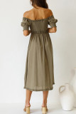 Sweet Elegant Solid Solid Color Off the Shoulder A Line Dresses