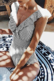 Fashion Simplicity Striped Patchwork Swimwears