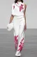 Elegant Print Turtleneck Sleeveless Two Pieces