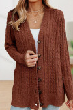 Casual Solid Buttons Solid Color V Neck Tops