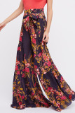 Casual Street Print Fold Loose High Waist Wide Leg Bottoms