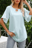 Fashion Simplicity Solid Split Joint O Neck T-Shirts