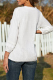 Fashion Street Solid Patchwork V Neck Tops