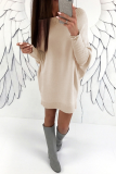 Casual Solid Patchwork O Neck Straight Dresses