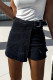 Casual Solid Asymmetrical High Waist Denim Shorts