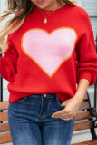 Casual Heart Shaped Patchwork Contrast O Neck Tops