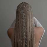 Veil Made of Crystal and Pearl Beads
