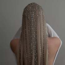 Veil Made of Crystal and Pearl Beads