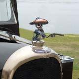 Cowboy Skull Gunslinger Hood Ornament Sculpture