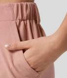 High Waisted Plicated Side Pocket Wide Leg Solid Palazzo Waffle Casual Pants——Buy 2 & free shipping