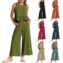(Almost Sold Out) 2023 New SaleWOMEN'S SUMMER 2 PIECES OUTFITS - LOUNGE SET WITH POCKETS(Buy 2 Free Shipping)