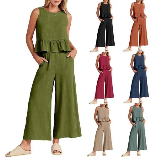 (Almost Sold Out) 2023 New SaleWOMEN'S SUMMER 2 PIECES OUTFITS - LOUNGE SET WITH POCKETS(Buy 2 Free Shipping)