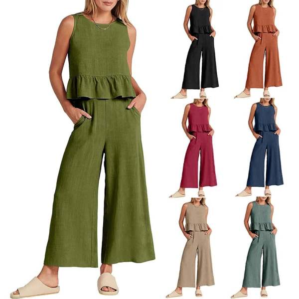 (Almost Sold Out) 2023 New SaleWOMEN'S SUMMER 2 PIECES OUTFITS - LOUNGE SET WITH POCKETS(Buy 2 Free Shipping)