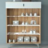 Expandable Closet Tension Shelf Storage Rack for Wardrobe, Kitchen, Bathroom