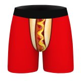 Men's long boxer briefs stretch cotton moisture wicking performance