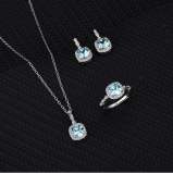 Sky blue topaz ring pendant earrings