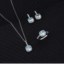 Sky blue topaz ring pendant earrings