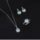 Sky blue topaz ring pendant earrings