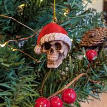 Silent Night Santa Skull Tree Ornament