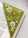 Bloomy Line - Personalized Hand Embroidered Corner Bookmark