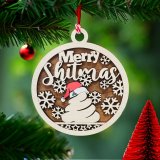 Wooden Merry Shitmas Ornament
