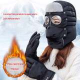 Warm Winter Hat With Earmuffs Face Mask Goggles