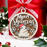 Wooden Merry Shitmas Ornament