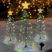 SOLAR METAL LED CHRISTMAS TREE DECORATION STRING LIGHTS