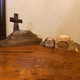 The empty tomb Easter Scene and Cross