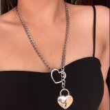 Heart ring Slip Chain Necklace