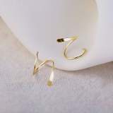 Minimal Spiral Hoop Twist Earrings