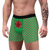 Men's long boxer briefs stretch cotton moisture wicking performance