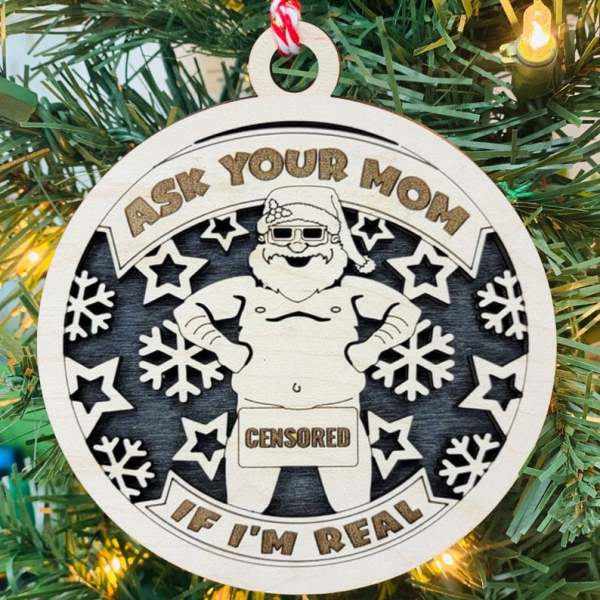 Wooden Santa Claus Ornament