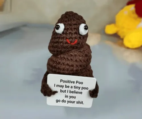 Unique Funny Gift Crochet Poo Plushy Desk Decor