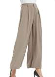 High Waisted Plicated Side Pocket Wide Leg Solid Palazzo Waffle Casual Pants——Buy 2 & free shipping