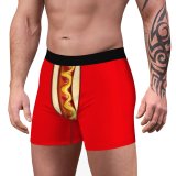 Men's long boxer briefs stretch cotton moisture wicking performance