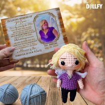 A CUSTOM PORTRAIT CROCHET DOLL   METICULOUSLY HANDCRAFTED DOLLS   PREMIUM ECO-FRIENDLY MATERIALS.