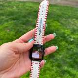 Apple Watch strap made from the leather cover of a real baseball