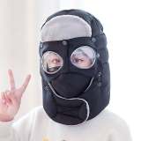 Warm Winter Hat With Earmuffs Face Mask Goggles