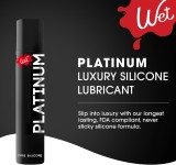 Wet Platinum Silicone-Based Lube for Men, Women & Couples, 1.0 Fl Oz - Ultra Long-Lasting & Water-Resistant Premium Personal Lubricant - Safe to Use with Latex Condoms - Non-Sticky & Hypoallergenic