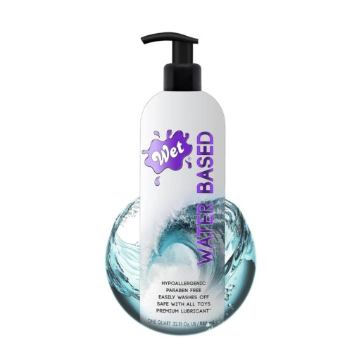 Wet Platinum Silicone-Based Lube for Men, Women & Couples, 32 Fl Oz - Ultra Long-Lasting & Water-Resistant Premium Personal Lubricant - Safe to Use with Latex Condoms - Non-Sticky & Hypoallergenic