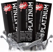 Wet Platinum Silicone-Based Lube for Men, Women & Couples, 1 Fl Oz - Ultra Long-Lasting & Water-Resistant Premium Personal Lubricant - Safe to Use with Latex Condoms - Non-Sticky & Hypoallergenic