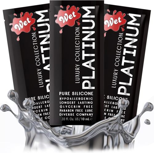 Wet Platinum Silicone-Based Lube for Men, Women & Couples, 1 Fl Oz - Ultra Long-Lasting & Water-Resistant Premium Personal Lubricant - Safe to Use with Latex Condoms - Non-Sticky & Hypoallergenic