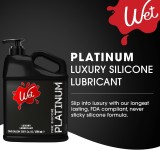 Wet Platinum Silicone-Based Lube for Men, Women & Couples, 128 Fl Oz - Ultra Long-Lasting & Water-Resistant Premium Personal Lubricant - Safe to Use with Latex Condoms - Non-Sticky & Hypoallergenic