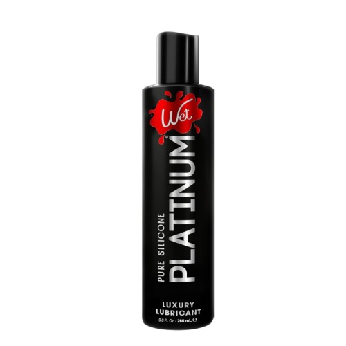 Wet Platinum Silicone-Based Lube for Men, Women & Couples, 9 Fl Oz - Ultra Long-Lasting & Water-Resistant Premium Personal Lubricant - Safe to Use with Latex Condoms - Non-Sticky & Hypoallergenic