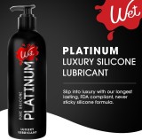 Wet Platinum Silicone-Based Lube for Men, Women & Couples,32 Fl Oz - Ultra Long-Lasting & Water-Resistant Premium Personal Lubricant - Safe to Use with Latex Condoms - Non-Sticky & Hypoallergenic
