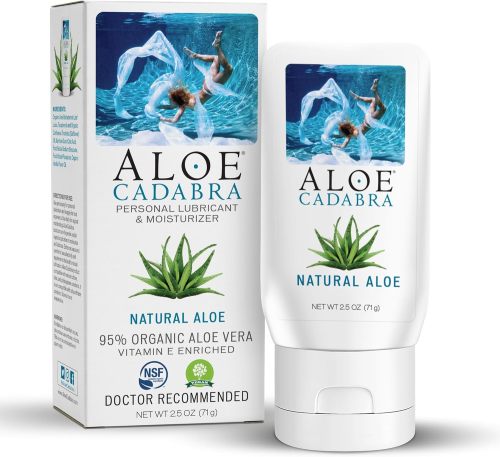 Aloe Cadabra Natural Water Based Personal Lubricant and Vaginal Moisturizer, Organic Aloe Lube for Men, Women and Couples, Non-Staining, pH Balanced