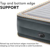 INTEX 64417ED Dura-Beam Deluxe Comfort-Plush High-Rise Air Mattress: Fiber-Tech – Queen Size – Built-in Electric Pump – 22in Bed Height – 600lb Weight Capacity,Grey