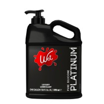 Wet Platinum Silicone-Based Lube for Men, Women & Couples, 128 Fl Oz - Ultra Long-Lasting & Water-Resistant Premium Personal Lubricant - Safe to Use with Latex Condoms - Non-Sticky & Hypoallergenic