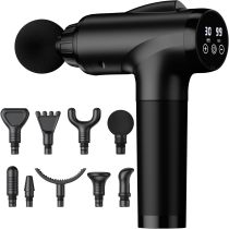 Massage Gun Deep Tissue, Handheld Electric Muscle Massager, High Intensity Percussion Massage Device for Pain Relief with 9 Attachments & 30 Speed